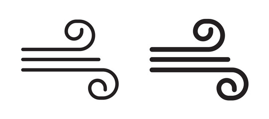 Windy icon in black modern and lines and solid