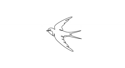 Line art swallow in flight