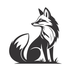 Minimalist Fox Silhouette – Black & White Line Art