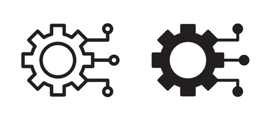 Technology icon in black modern and lines and solid