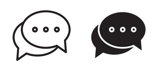 Speech bubble icon in black modern and lines and solid