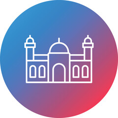 Mosque Line Gradient Circle Background Icon