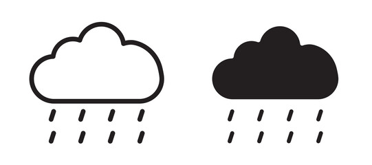 Rain icon in black modern and lines and solid