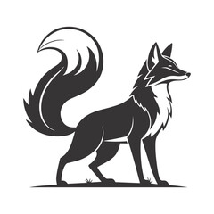 Wild Fox – Black & White Geometric Minimalist Art