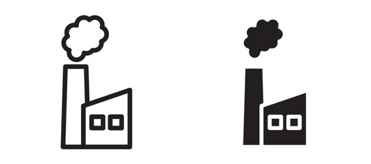 Pollution icon in black modern and lines and solid