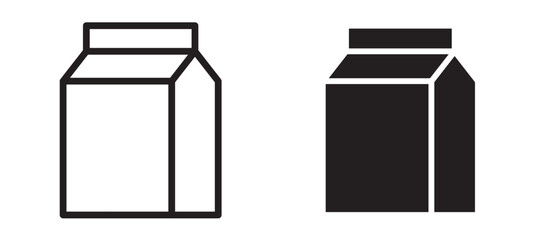 Paper bag icon in black modern and lines and solid