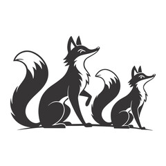 Elegant Black & White Fox – Minimalist Geometric Digital Art