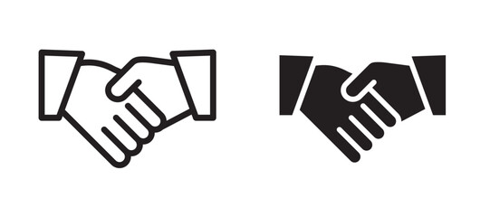 Partnership icon in black modern and lines and solid
