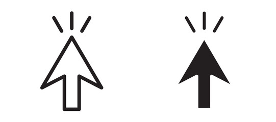 Mouse pointer icon in black modern and lines and solid