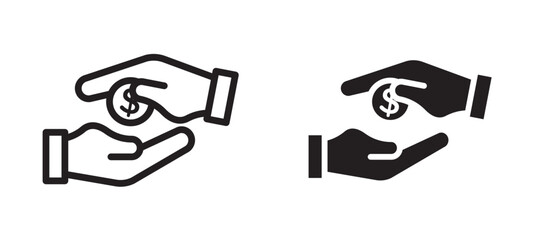 loan icon in black modern and lines and solid