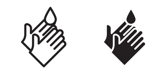 Obraz premium Handwashing icon in black modern and lines and solid