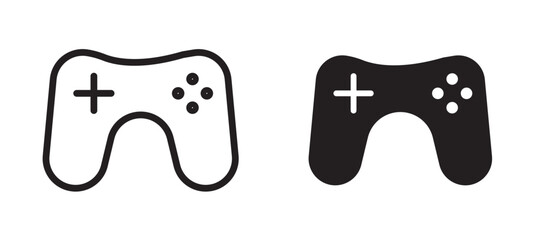 Game controller icon in black modern and lines and solid