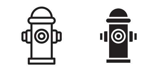 Fire hydrant icon in black modern and lines and solid