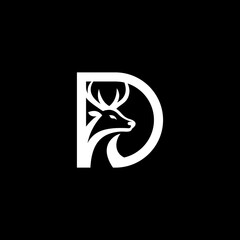 letter D deer logo