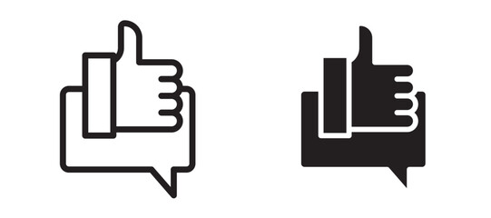 Obraz premium Feedback icon in black modern and lines and solid