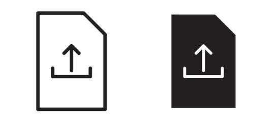 File upload icon in black modern and lines and solid