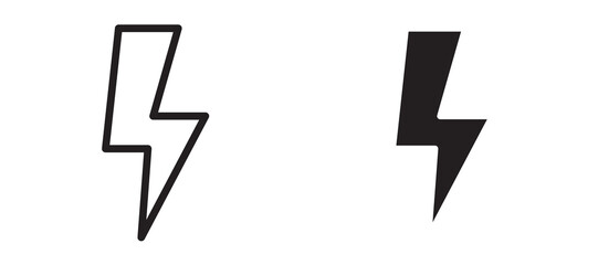 Electricity icon in black modern and lines and solid
