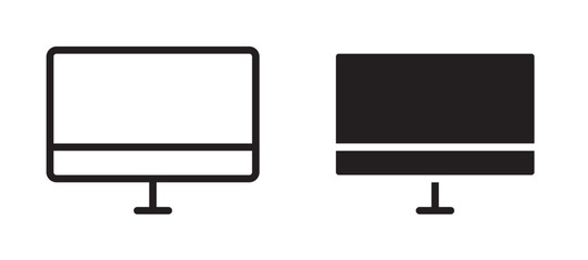 Desktop icon in black modern and lines and solid
