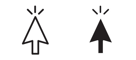 Click icon in black modern and lines and solid