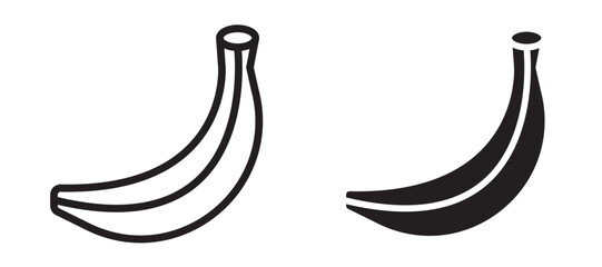 Banana icon in black modern and lines and solid