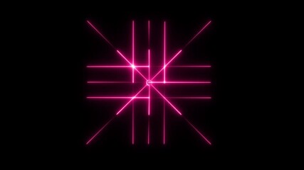 Radiant core vertical neon light emanation animation on black background - Powered by Adobe
