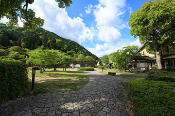 兵庫県勝岡市　出石城入口周辺の風景