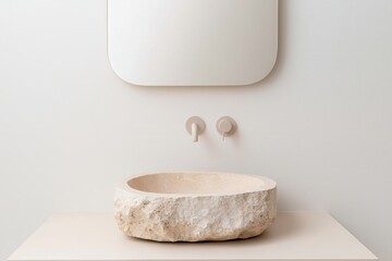 A modern experimental bathroom design featuring unique elements and aesthetic appeal.