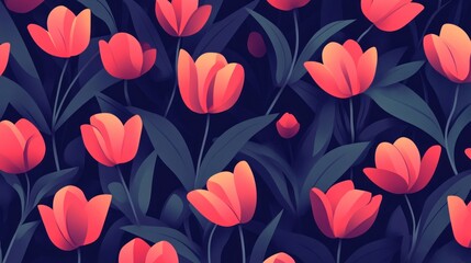 Obraz premium Vibrant Tulip Garden