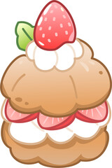 Strawberry Cream Puff Dessert Clipart