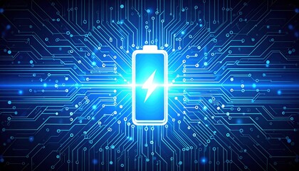 Modern battery power design concept, innovative technology connectivity illustration
