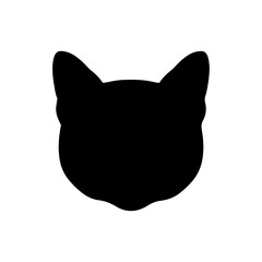 Kitten head silhouette vector flat illustration design.