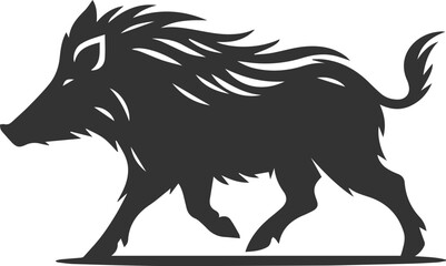 Animal silhouette of a wild boar vector