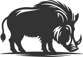 Animal silhouette of a wild boar vector
