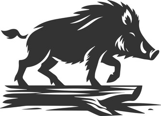 Animal silhouette of a wild boar vector