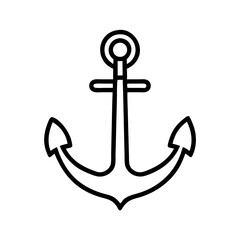 A simple anchor icon is shown on a transparent background, perfect for graphic design, web design and mobile applications, indicating stability, nautical theme or maritime concept