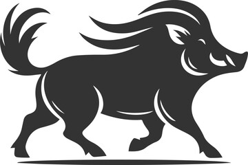 Animal silhouette of a wild boar vector