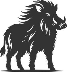 Animal silhouette of a wild boar vector