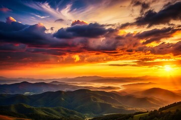 Majestic Sunset over Rolling Hills Ultra HD Landscape Photography