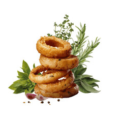 Crispy Fried Onion Rings with Fresh Herbs and Spices