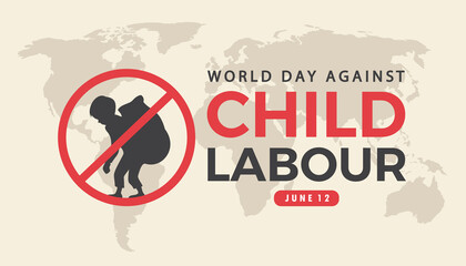world day against child labour vector design