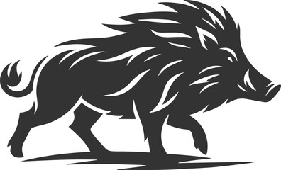 Animal silhouette of a wild boar vector