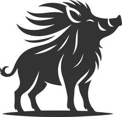Animal silhouette of a wild boar vector