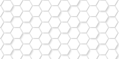 Abstract seamless honeycomb hexagon background. Geometric texture white gray pattern design.
