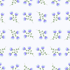Seamless floral pattern. Idea for fabric, tablecloth pattern, wrapping paper, gift paper. Print ditsy. Motives are scattered randomly. Flower pattern background. cute pattern.