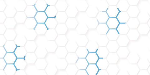 Abstract seamless honeycomb hexagon background. Geometric texture white gray pattern design.
