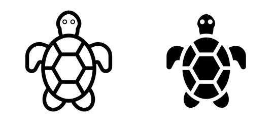 Obraz premium Turtle icon in black modern and lines and solid