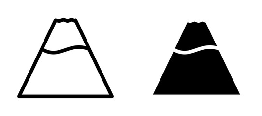 Volcano eruption icon in black modern and lines and solid © Franklin