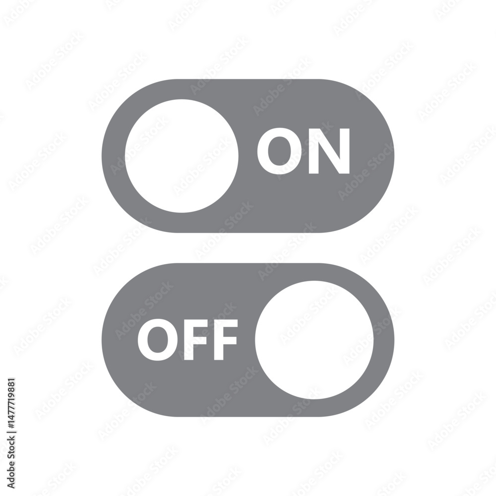 Poster on off button icon vector. switch button sign. on/off switch symbol. eps10