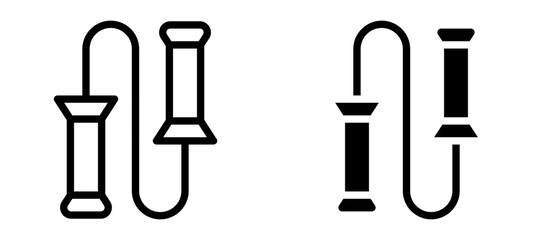 Jump rope icon in black modern and lines and solid