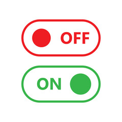 on off icon, logo on white background, toggle switch control button icon vector sign. eps10